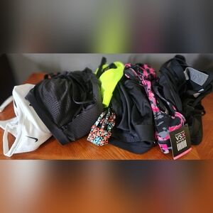 Lot of 11 New Sports Bras New, Victoria's Secret Sport, Under Armor, Nike, Asics